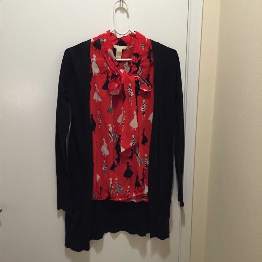 Zara black long cardigan in size S